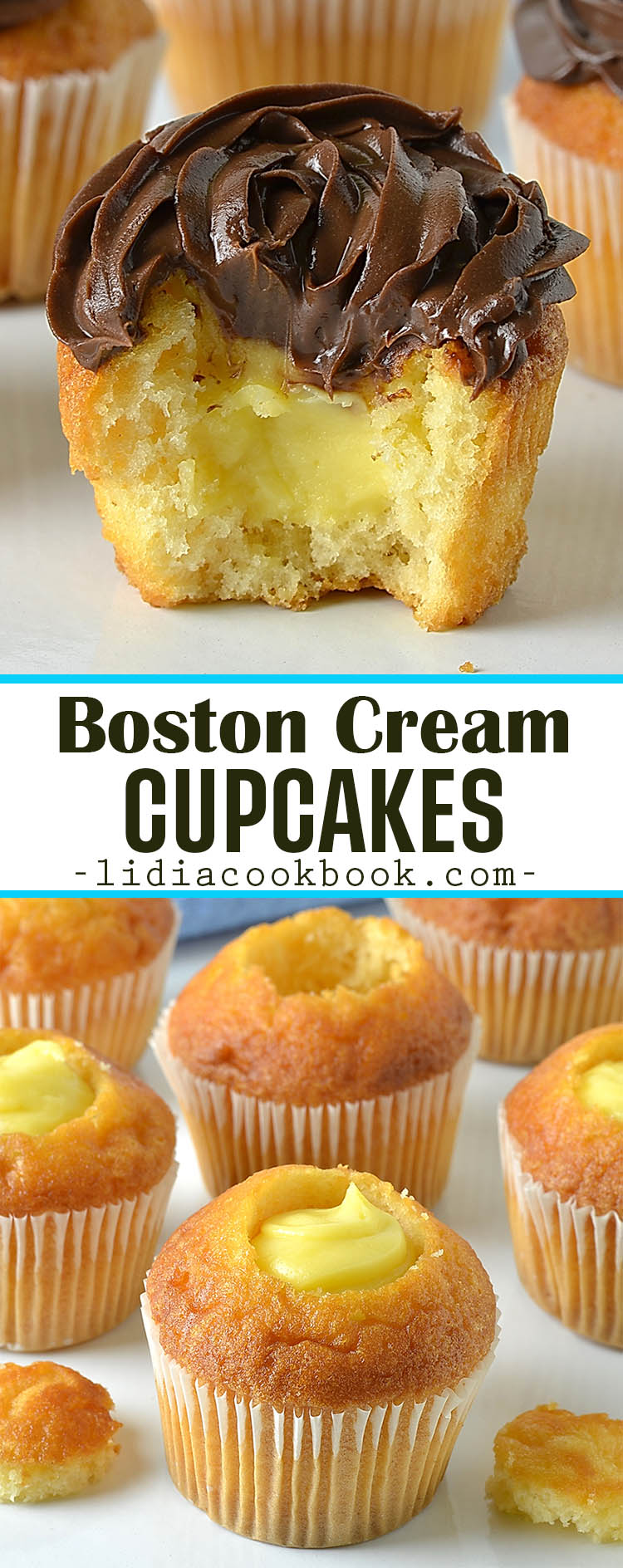 Boston Cream Cupcakes - Lidia's Cookbook