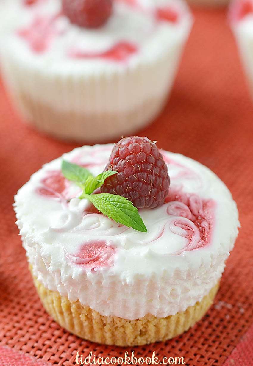 Mini Raspberry Swirl Cheesecakes - Lidia's Cookbook